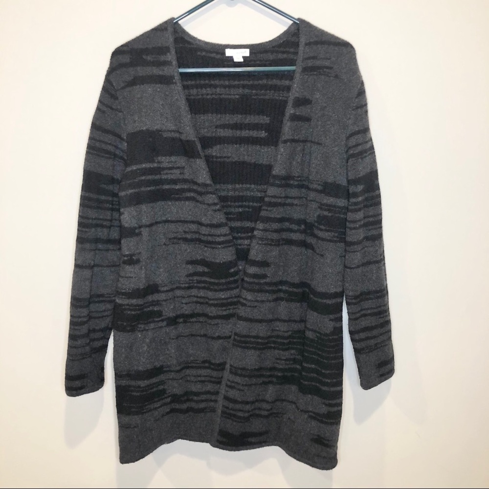 J. Jill Pure Jill Aztec Cardigan Black Gray